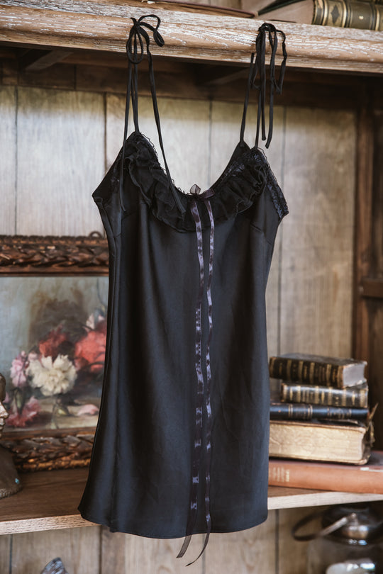 Rosolida Black  Silk Top - Nicotrella