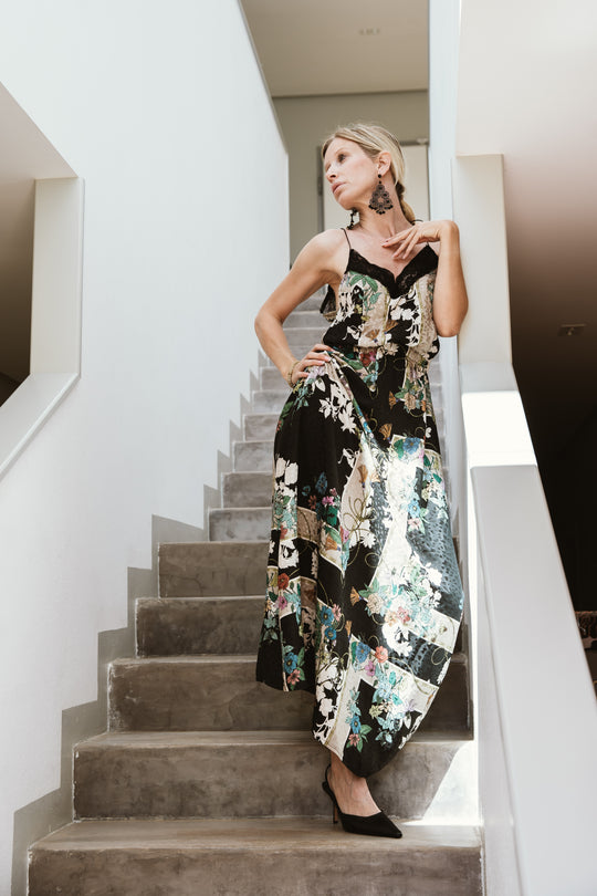 Floral Jacquard Dress - Nicotrella
