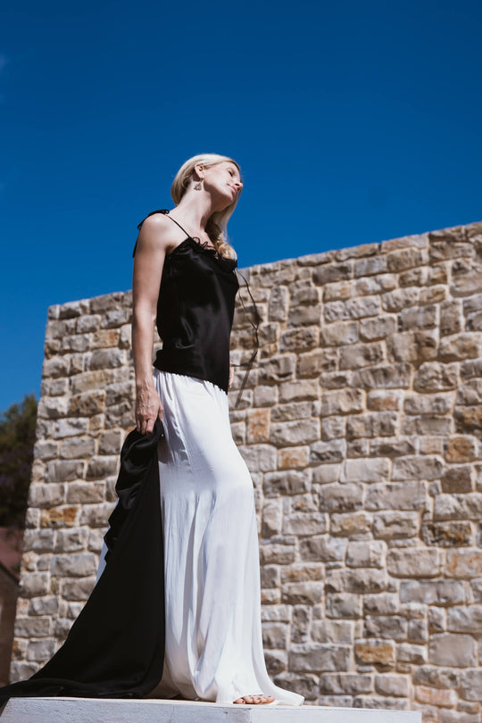 Rosolida Black  Silk Top - Nicotrella