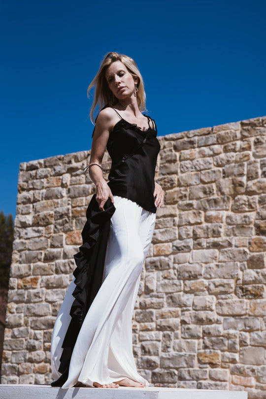 Rosolida Black  Silk Top - Nicotrella